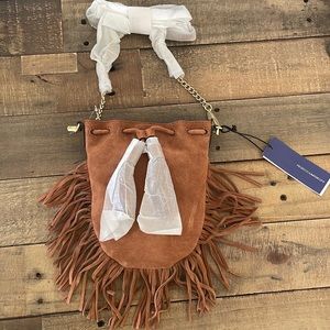 New Rebecca Minkcoff suede tan purse